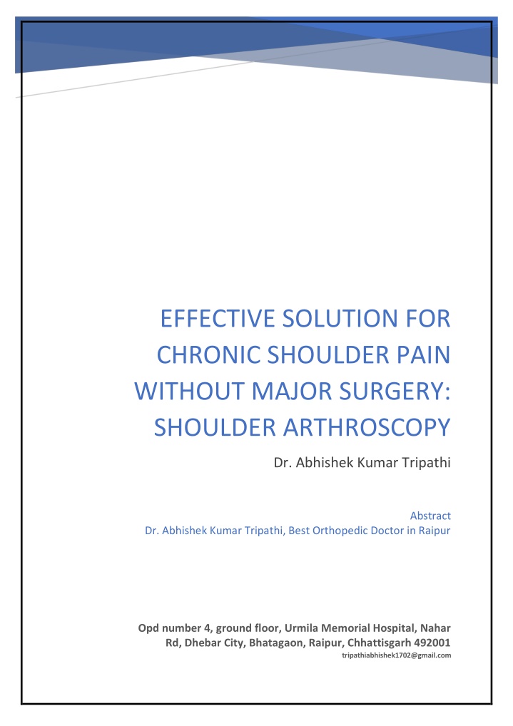effective solution for chronic shoulder pain