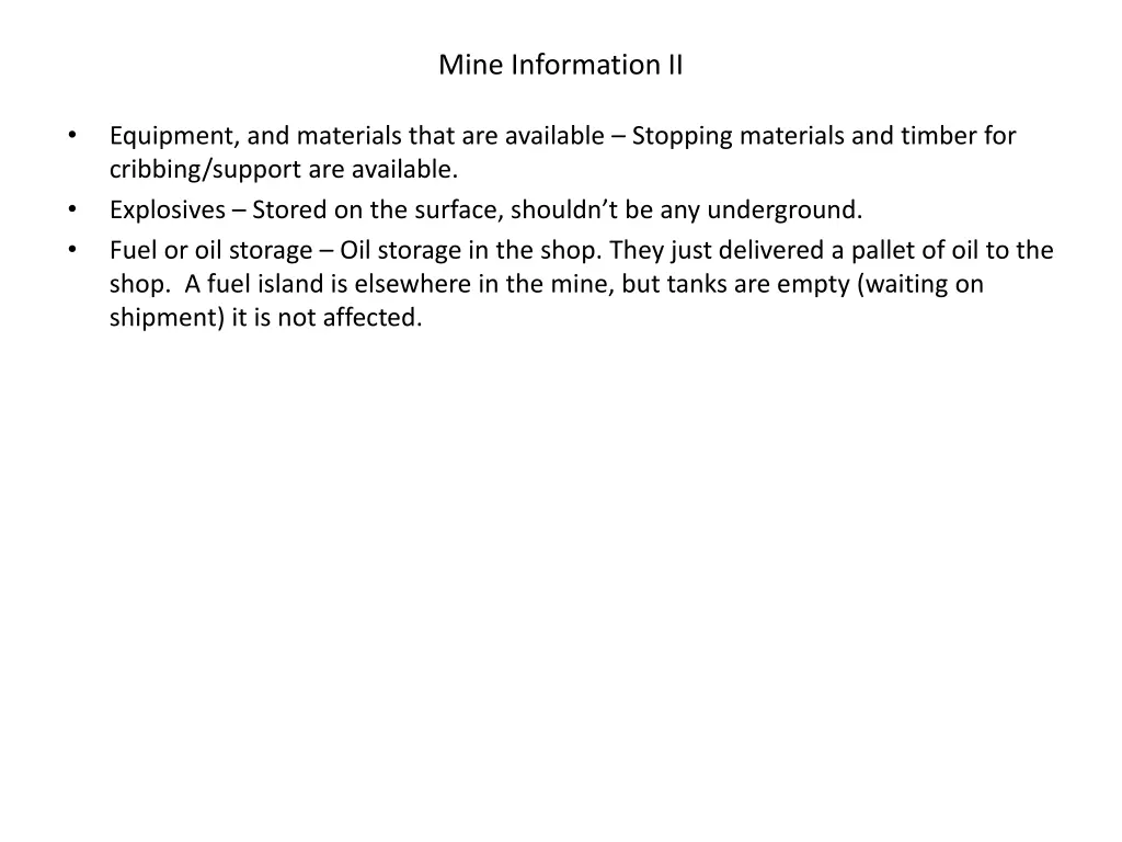 mine information ii