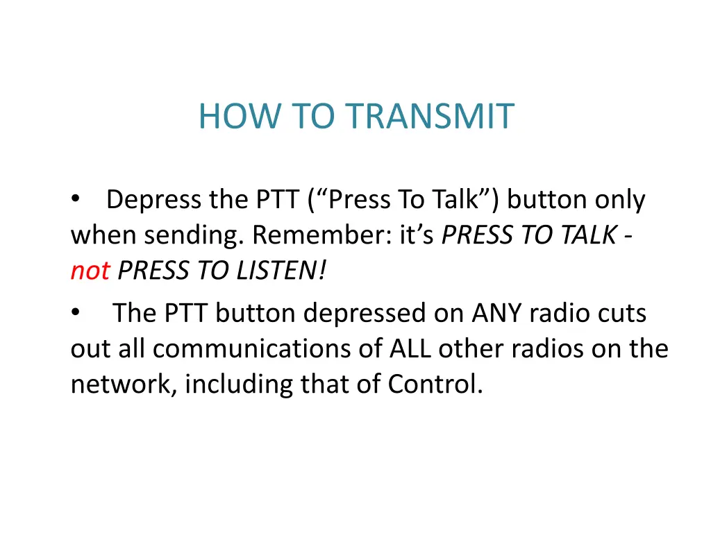 how to transmit