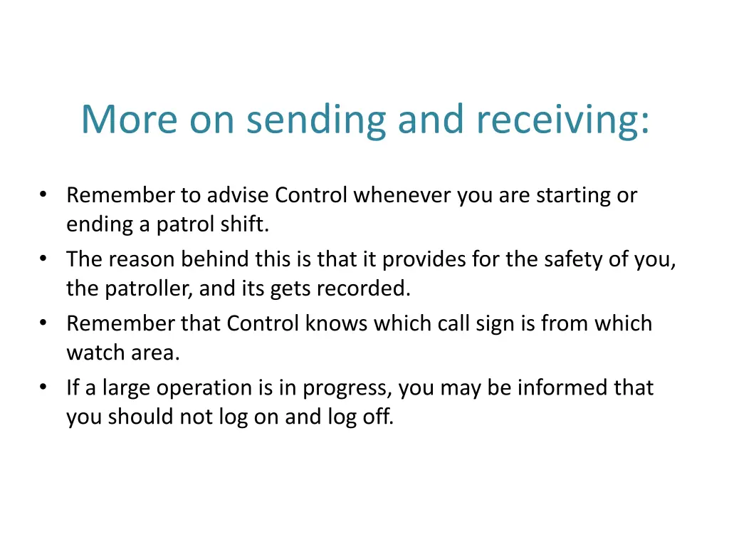 more on sending and receiving