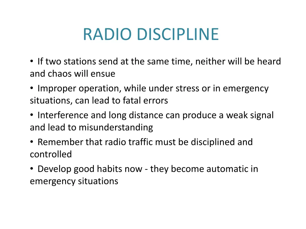 radio discipline