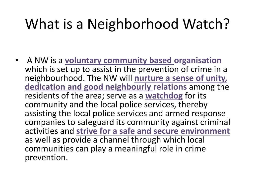 what is a neighborhood watch