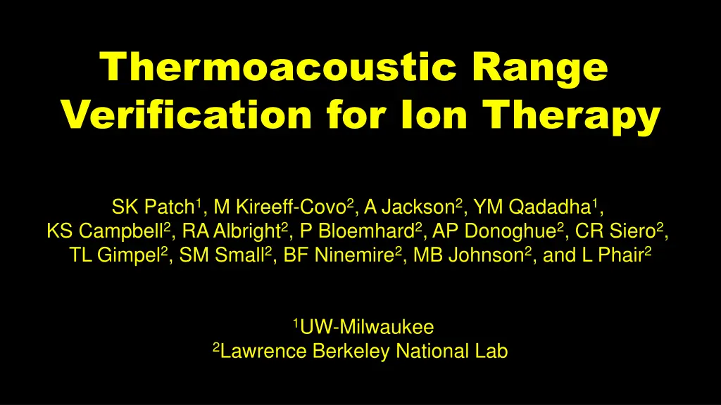 thermoacoustic range verification for ion therapy