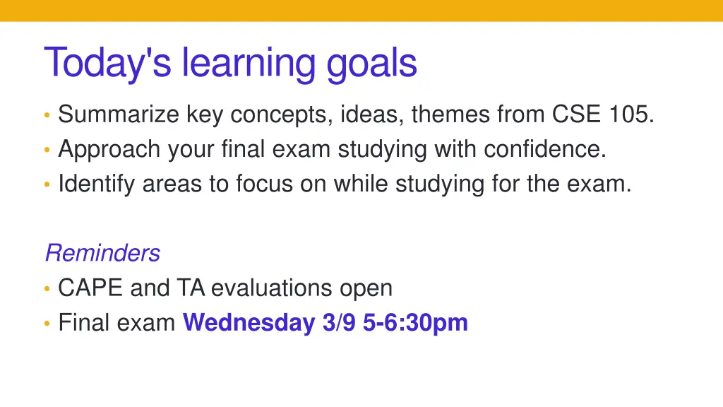 today s learning goals