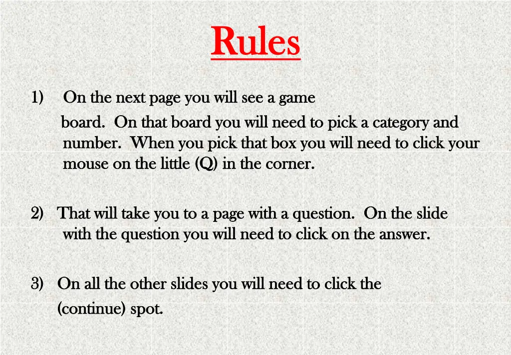 rules rules