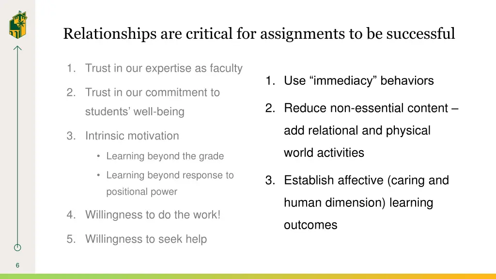 relationships are critical for assignments 1
