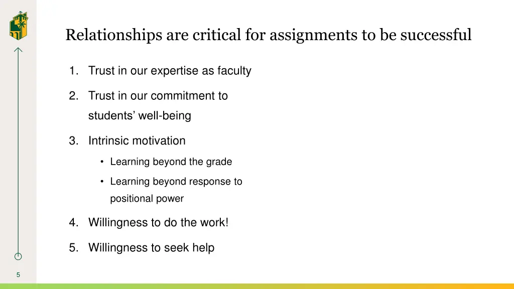 relationships are critical for assignments