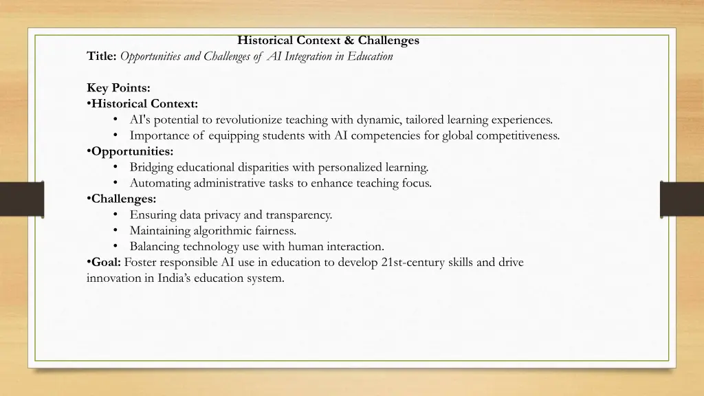historical context challenges