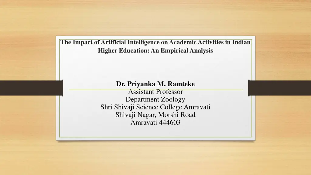 the impact of artificial intelligence on academic