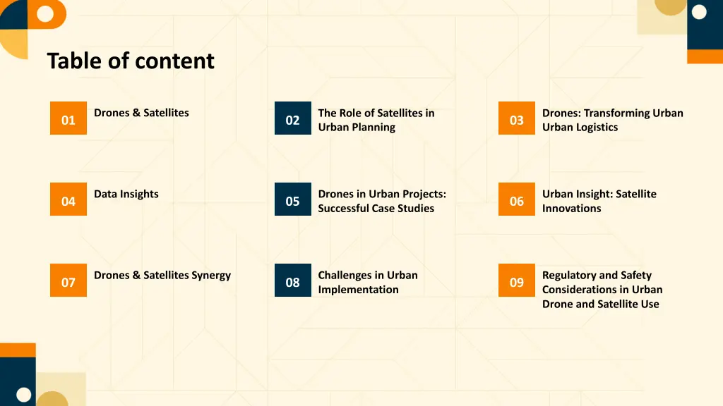 table of content