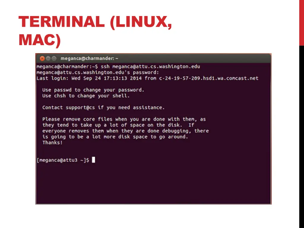 terminal linux mac