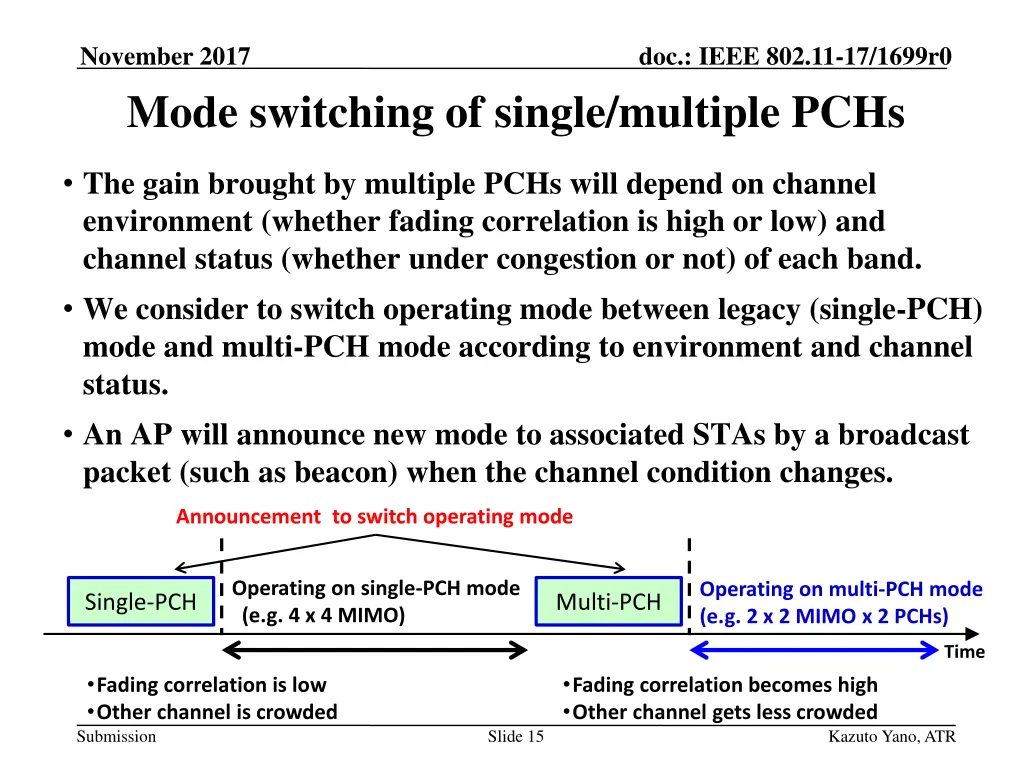 november 2017 mode switching of single multiple