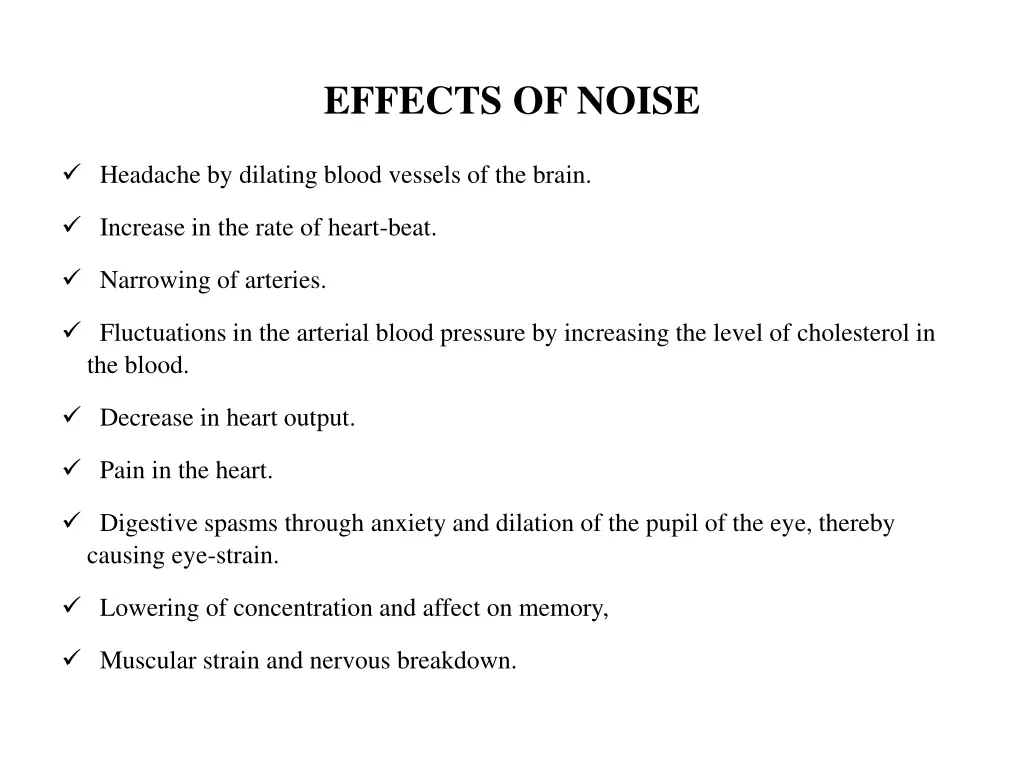 effects of noise