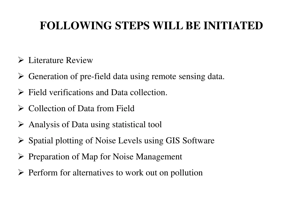 following steps will be initiated