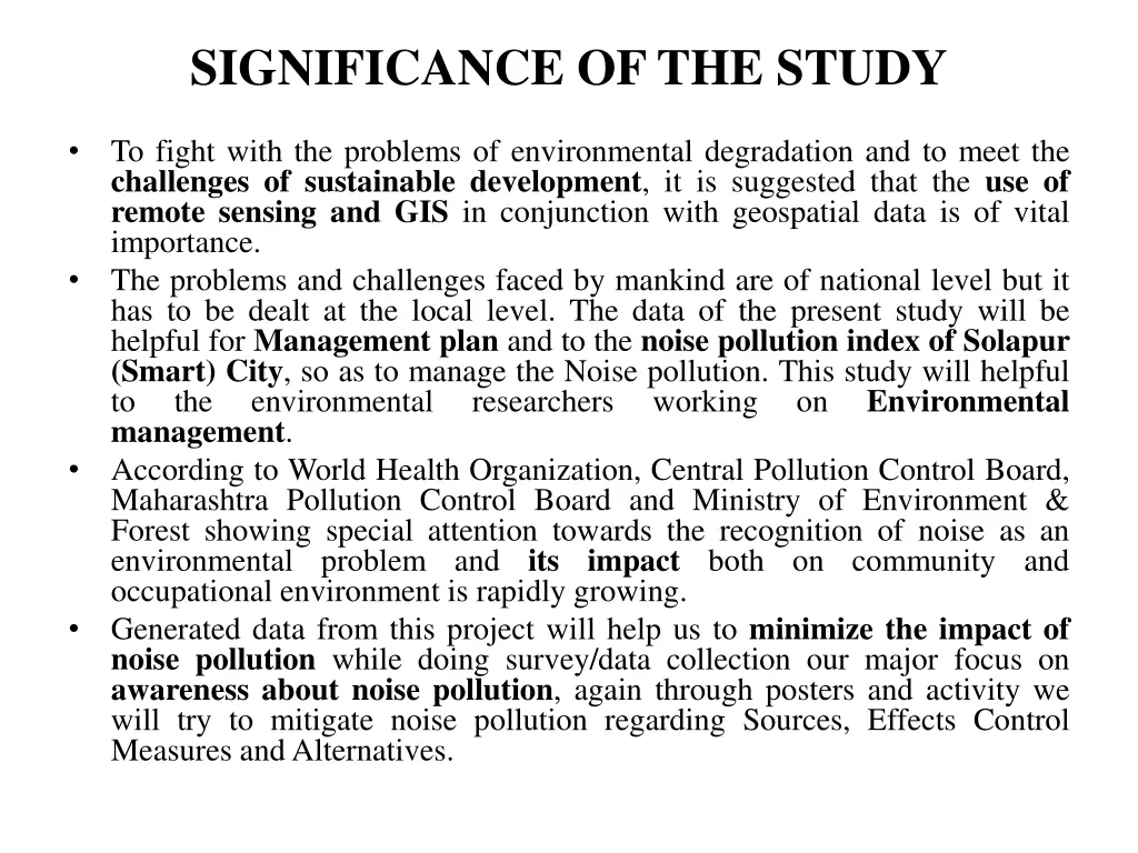significance of the study