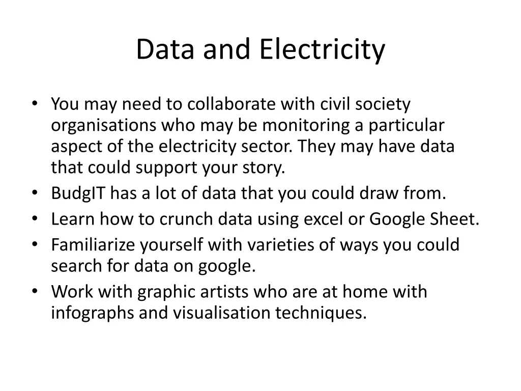 data and electricity