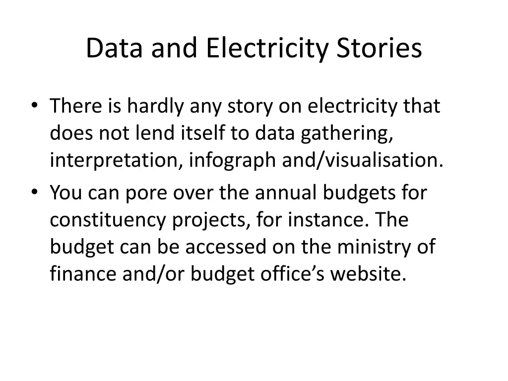 data and electricity stories