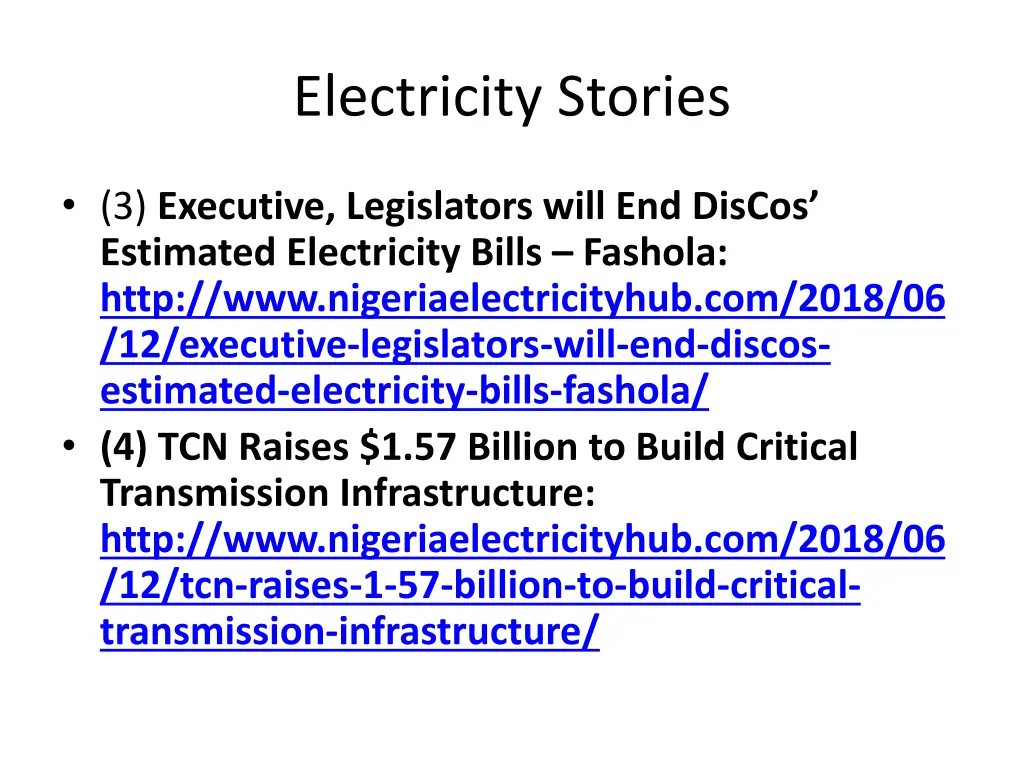 electricity stories
