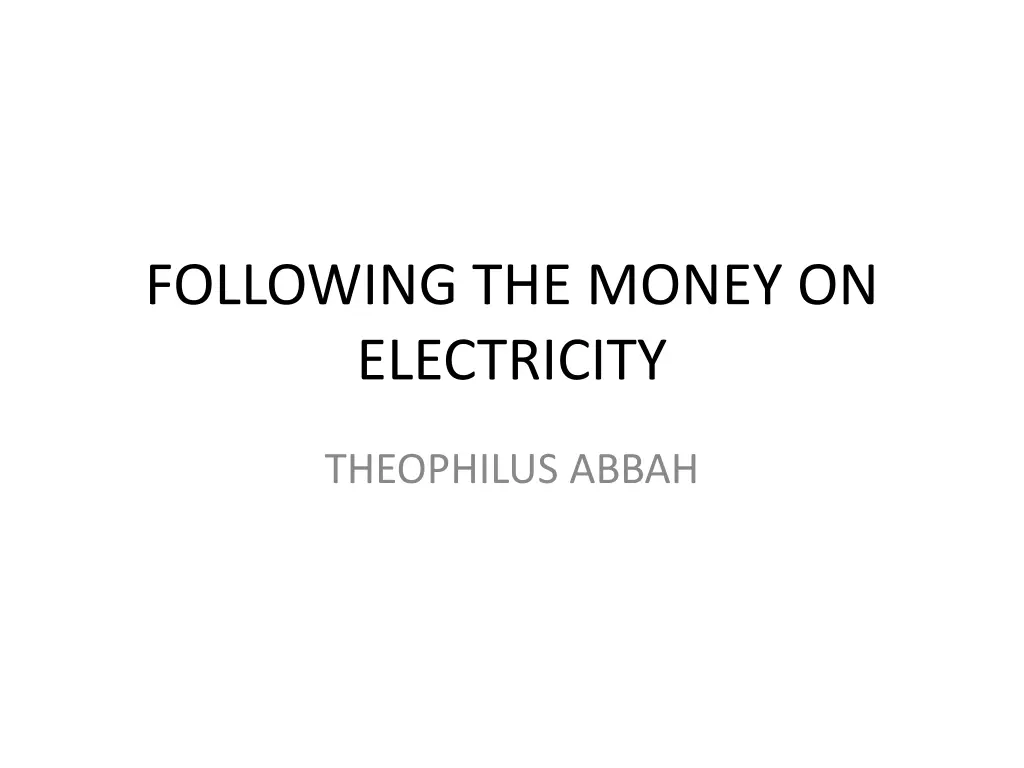 following the money on electricity
