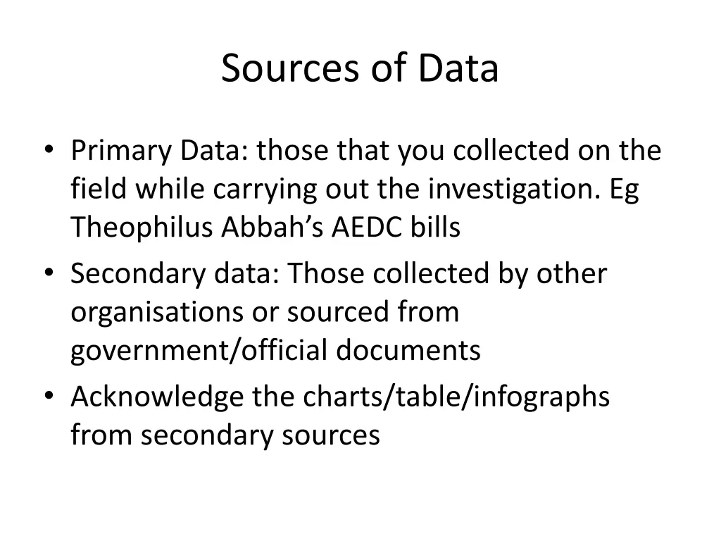 sources of data