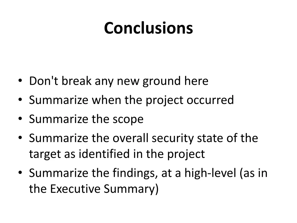conclusions