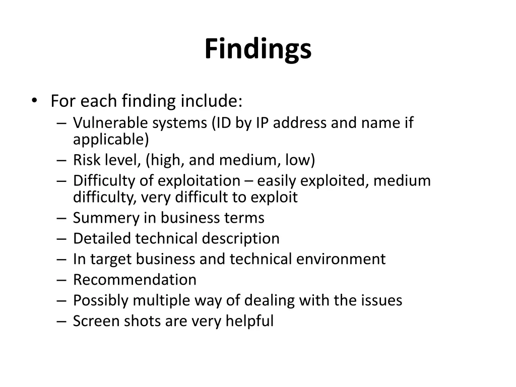 findings