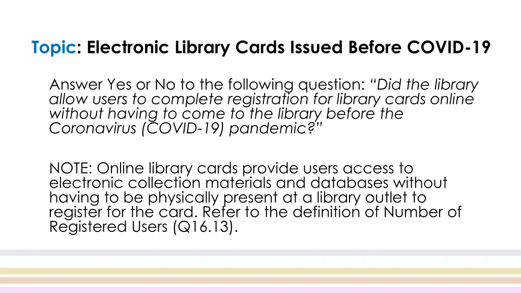 topic electronic library cards issued before