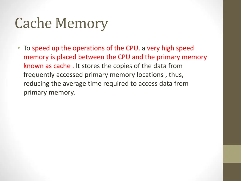 cache memory