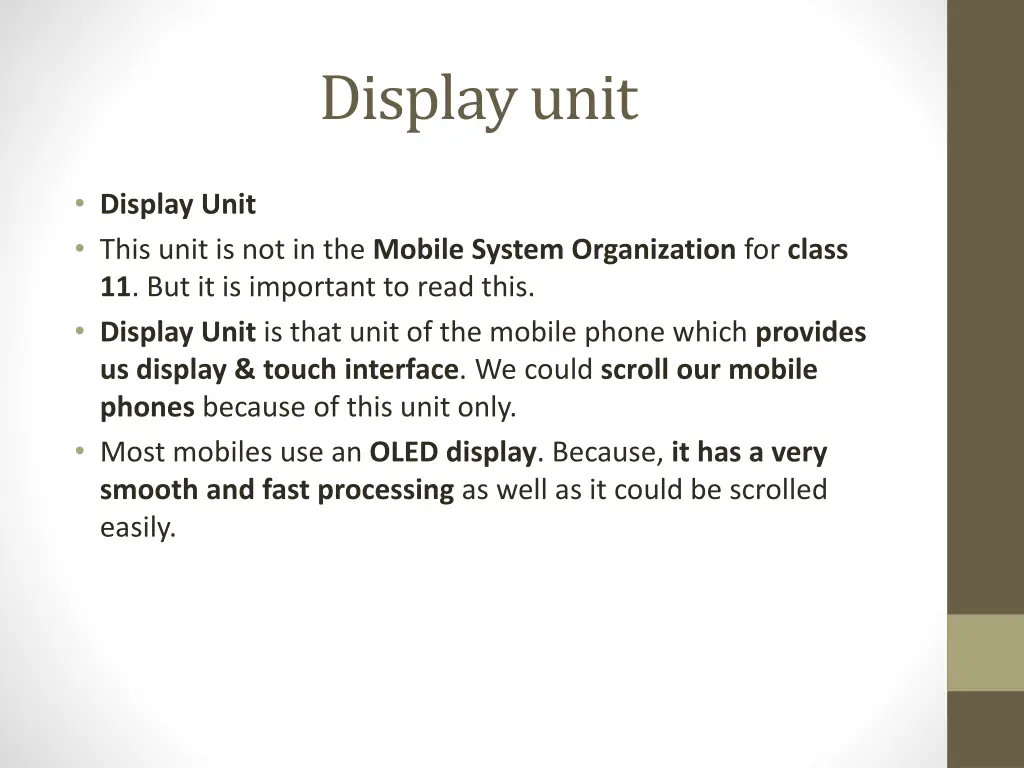 display unit