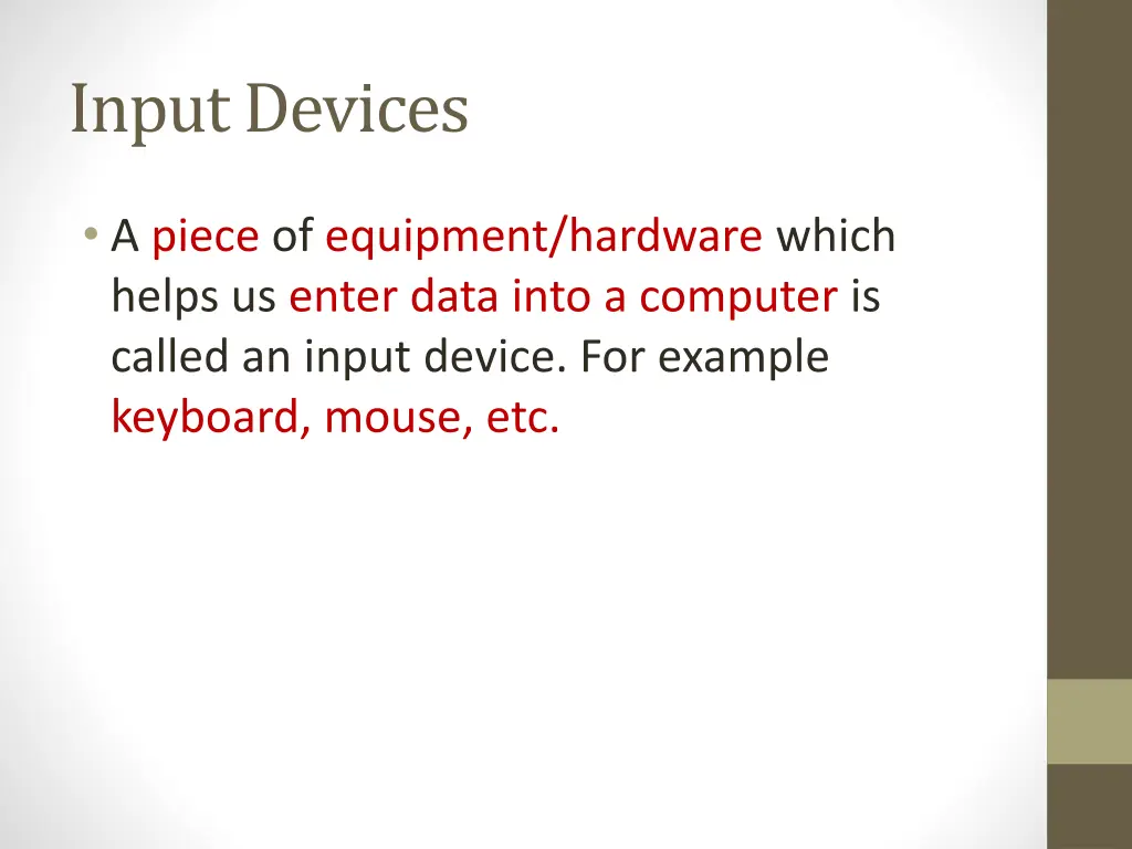 input devices 1