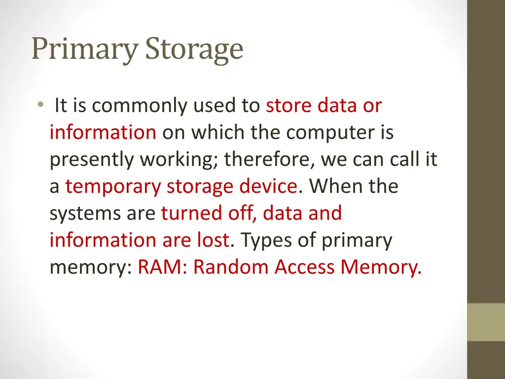 primary storage