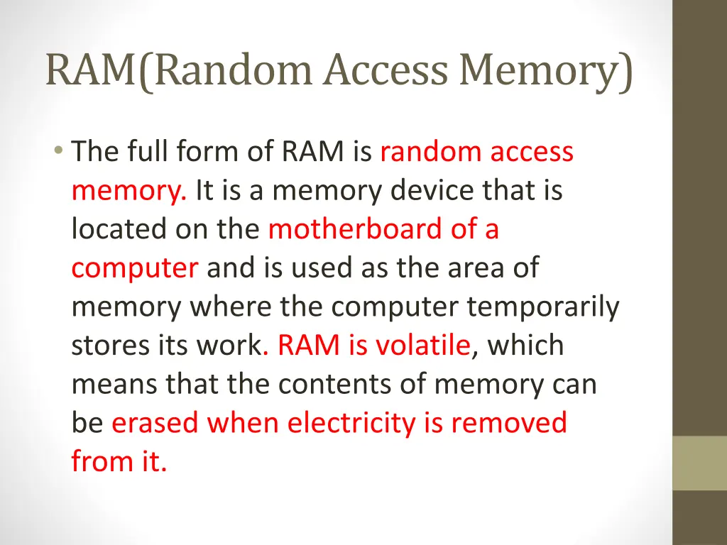 ram random access memory