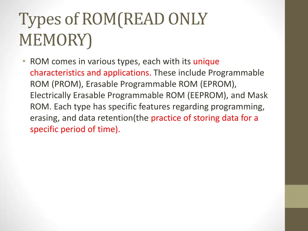 types of rom read only memory