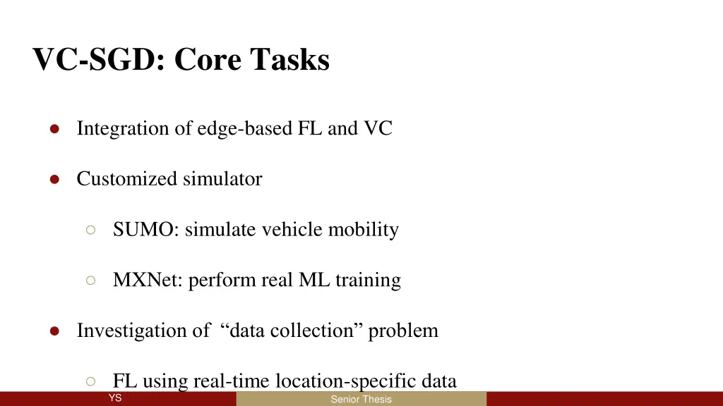 vc sgd core tasks