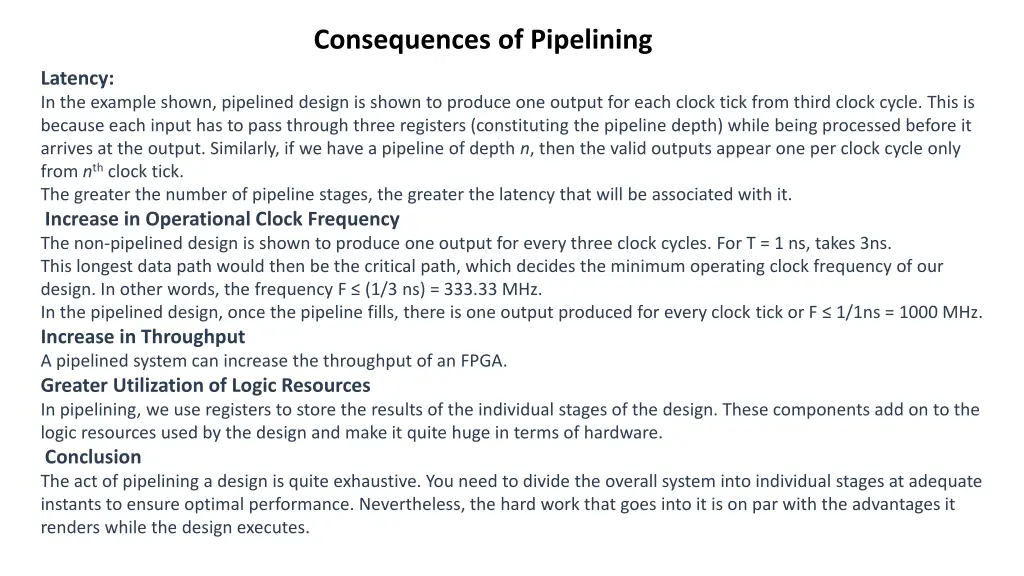 consequences of pipelining