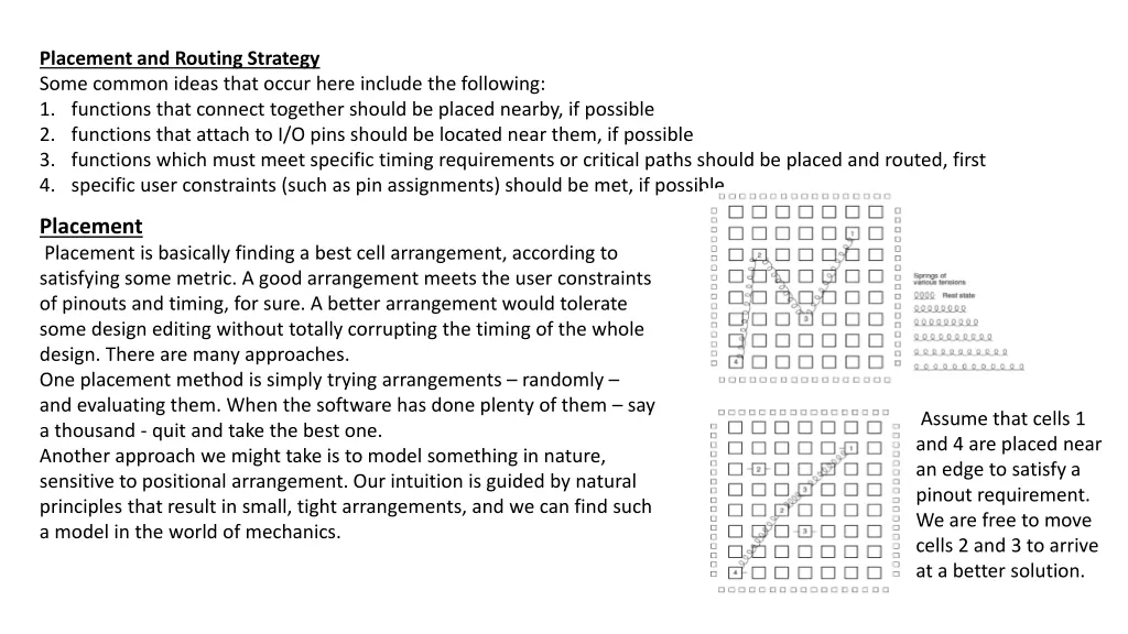 placement and routing strategy some common ideas