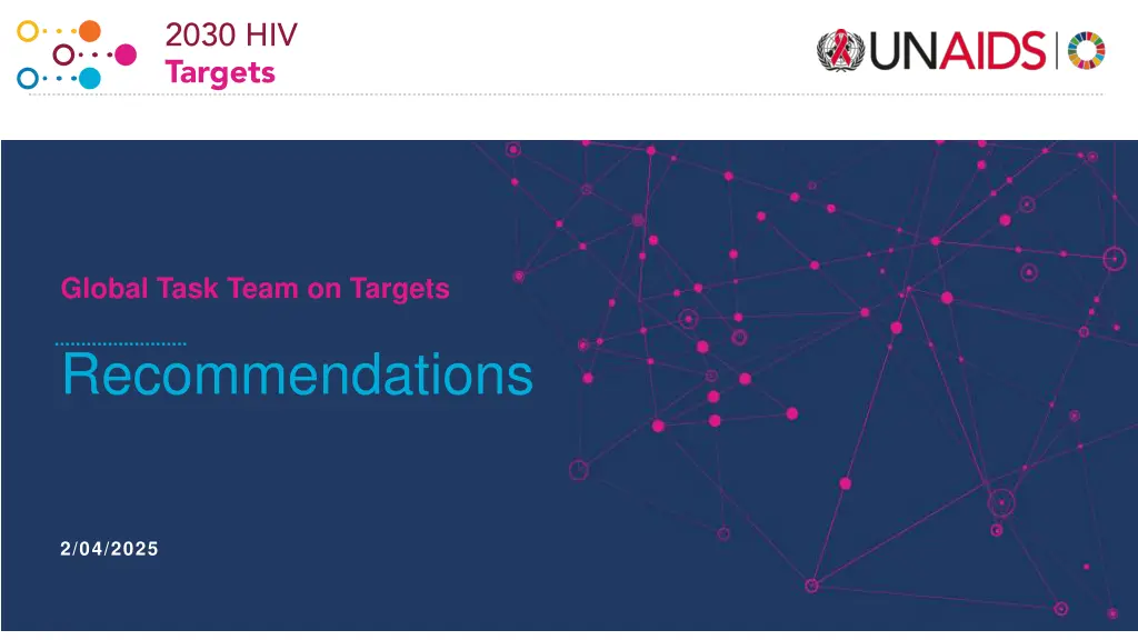 global task team on targets recommendations