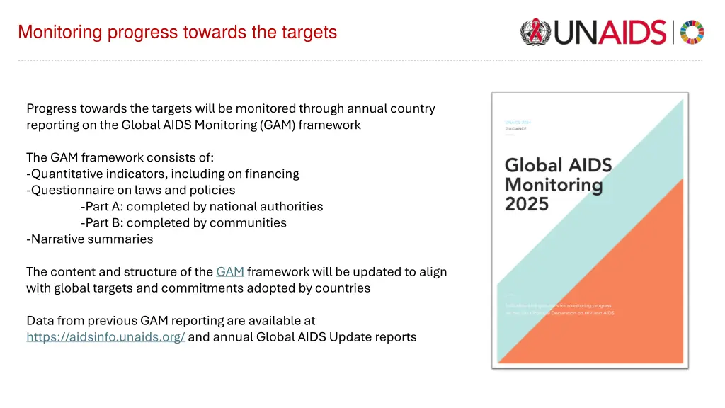 monitoring progress towards the targets