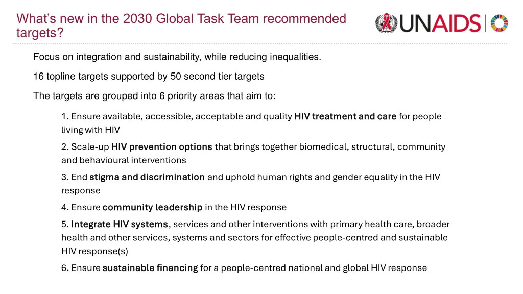 what s new in the 2030 global task team