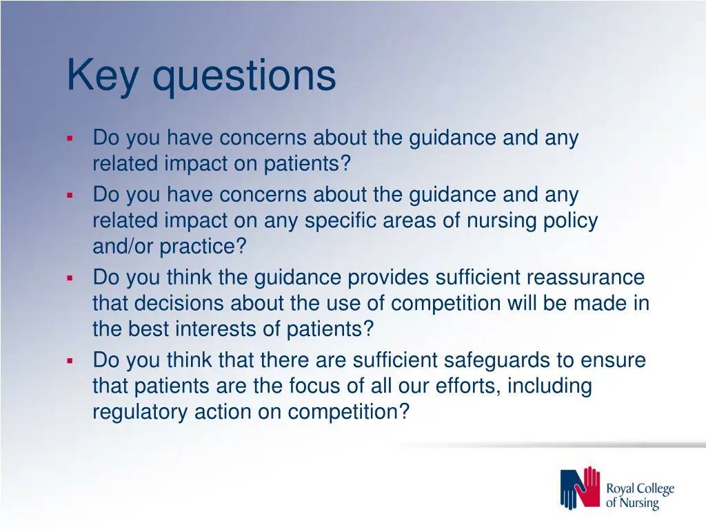 key questions