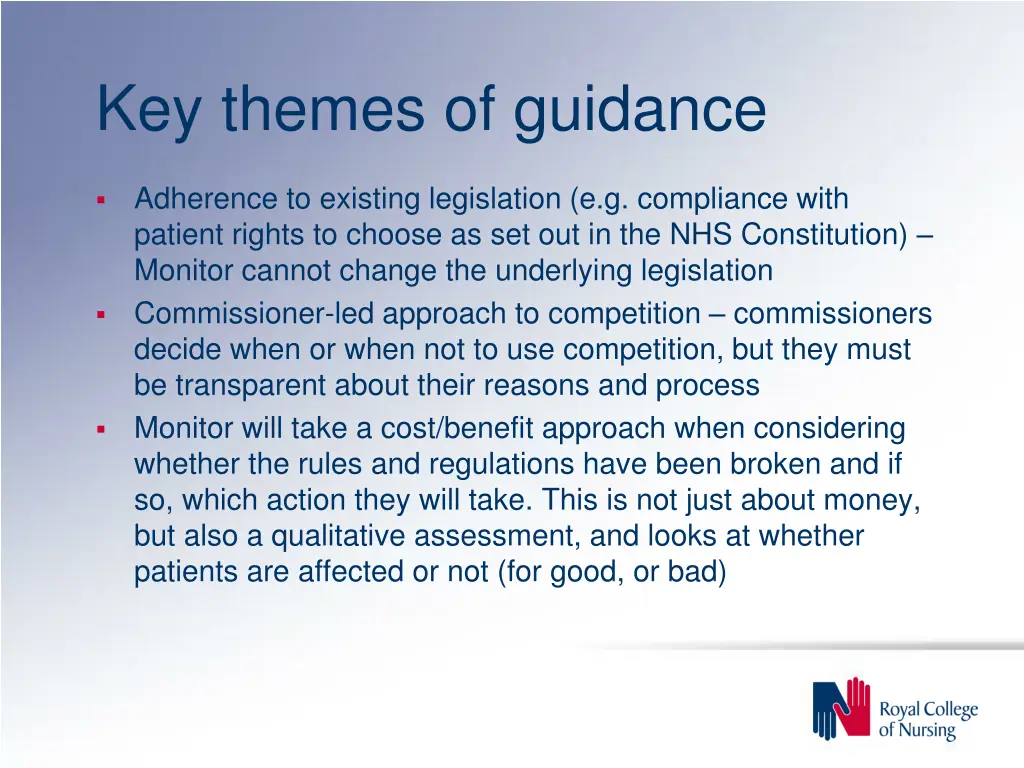key themes of guidance