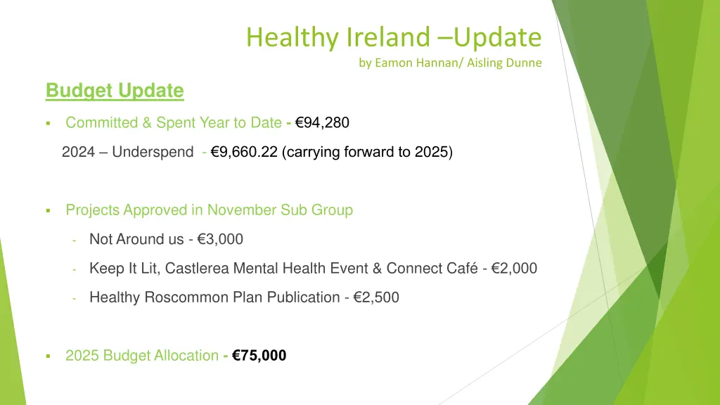 healthy ireland update by eamon hannan aisling 1