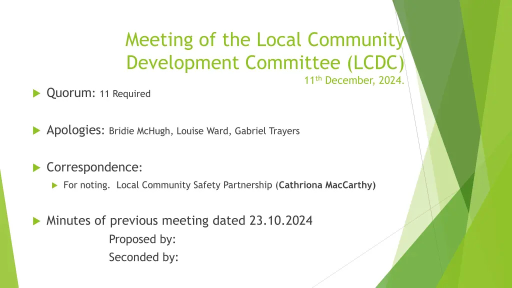 meeting of the local community development