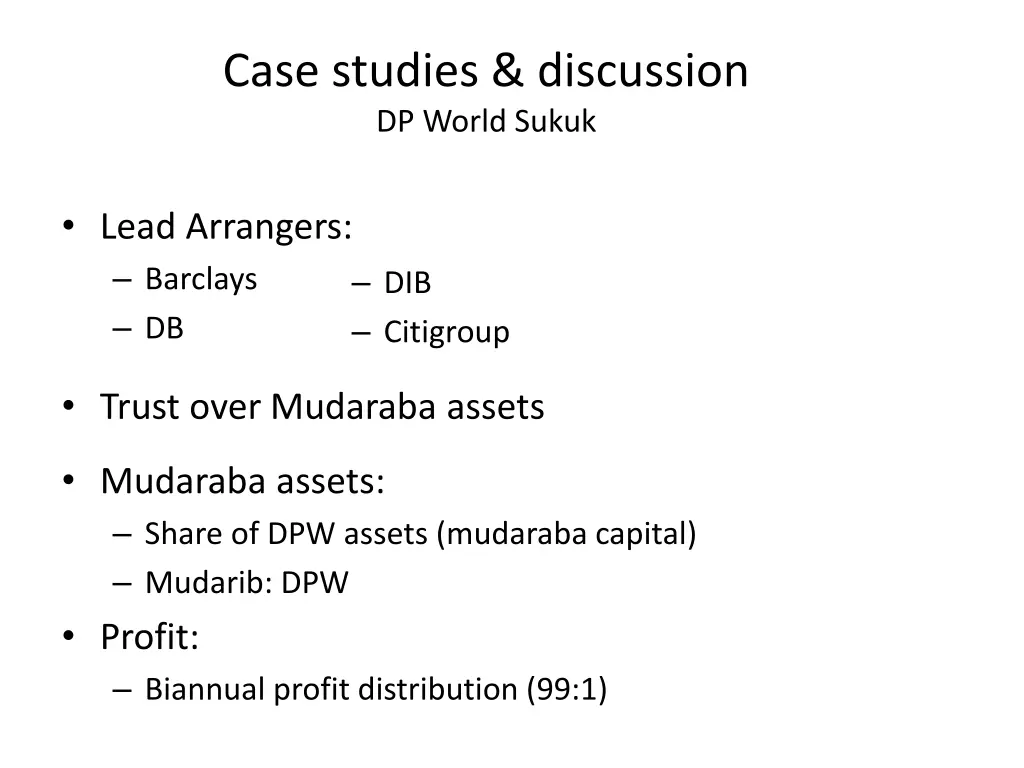 case studies discussion dp world sukuk 1