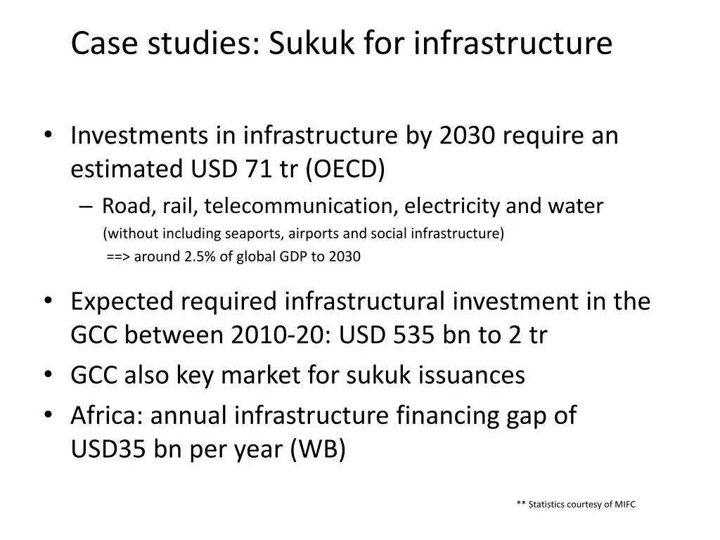 case studies sukuk for infrastructure