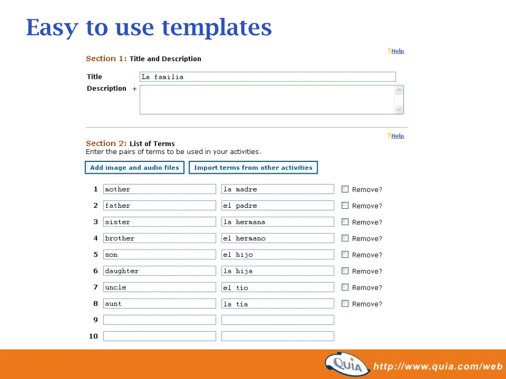easy to use templates