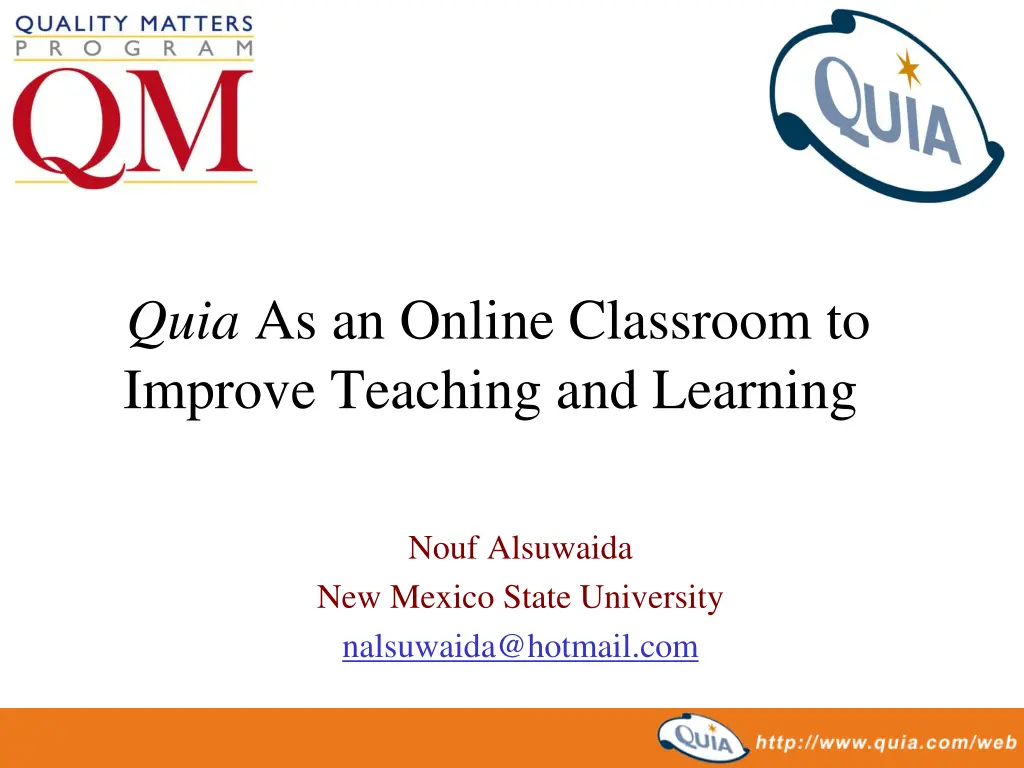 quia as an online classroom to improve teaching