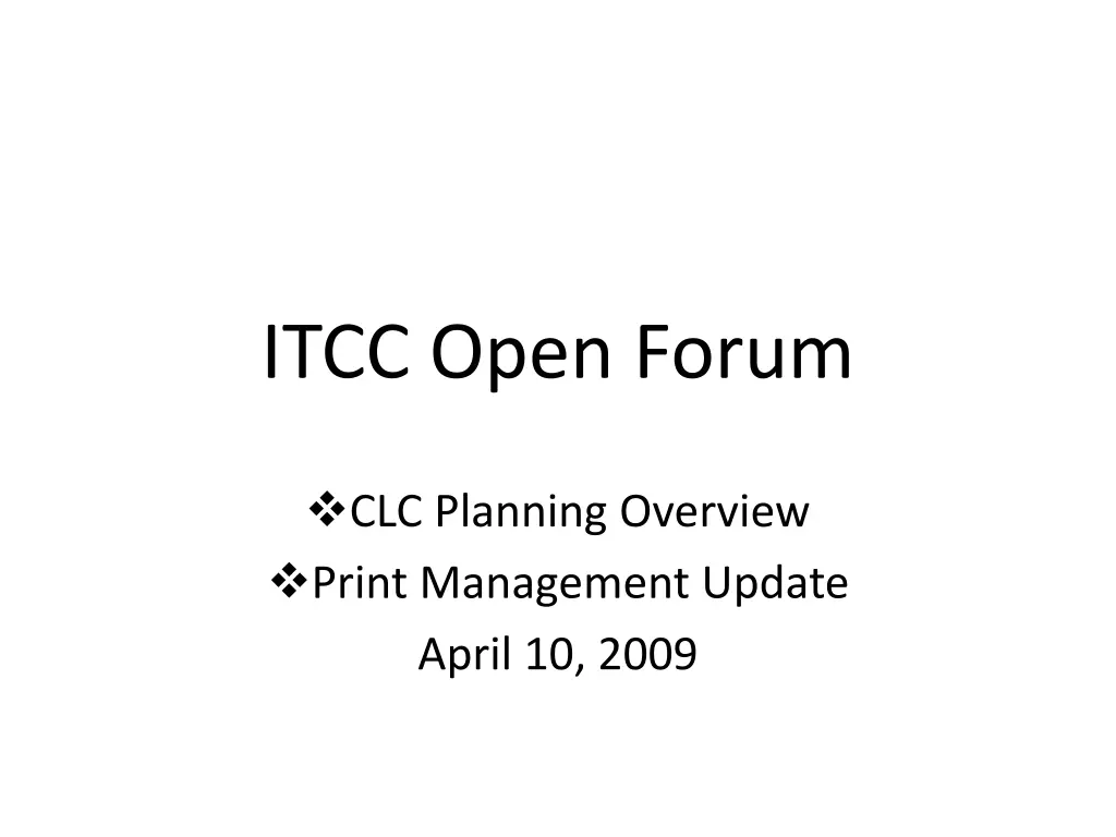 itcc open forum
