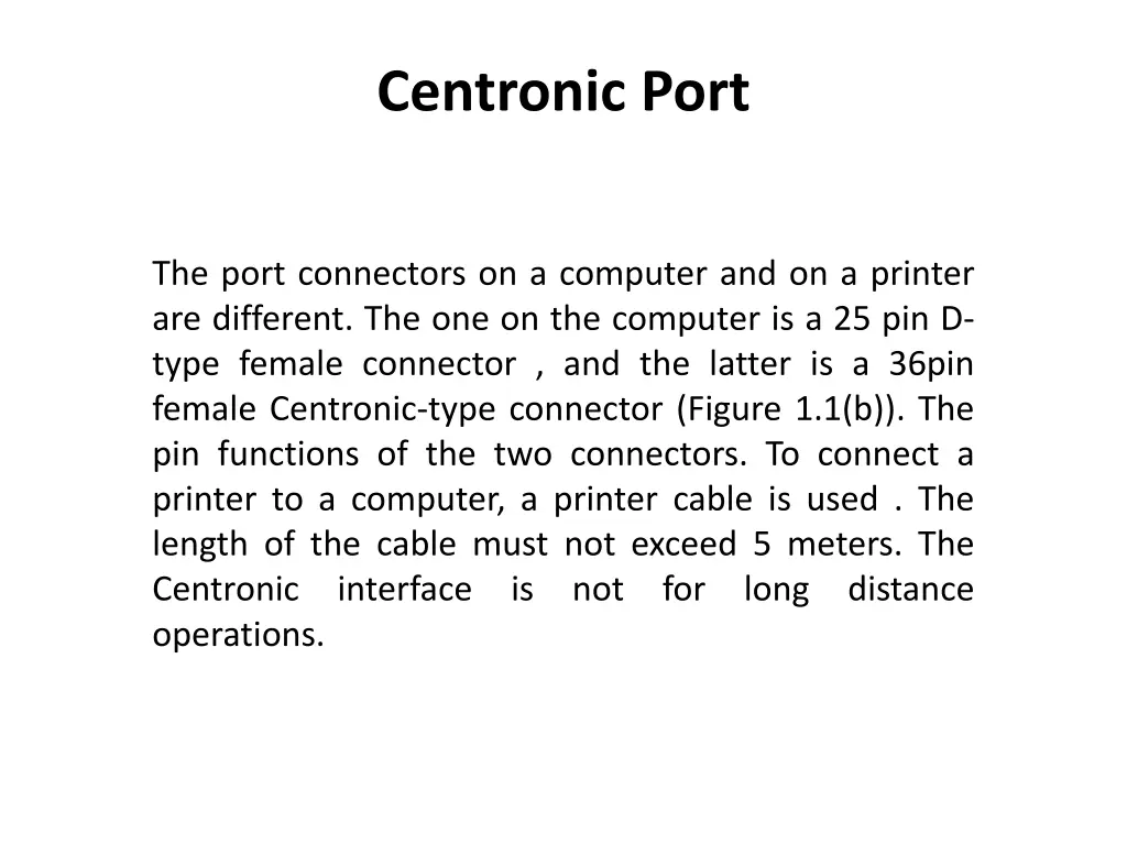 centronic port 2