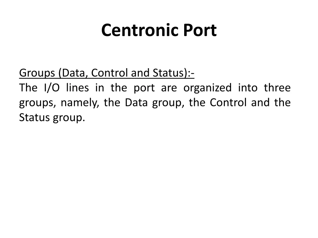 centronic port 3